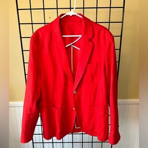 Vince Linen Fire Red Blazer